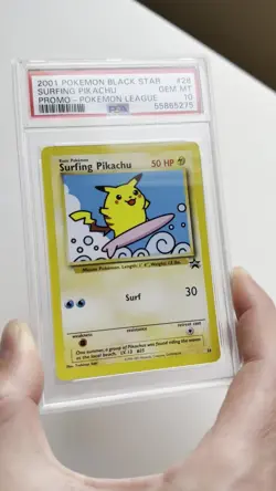 RARE — Pokemon TCG 2001 Black Star Promo Surfing Pikachu Card — PSA 10 - Image 2