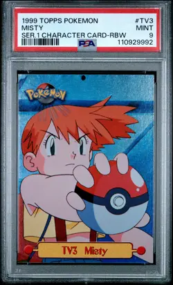 1999 TOPPS POKEMON SER 1 CHARACTER CARDS RAINBOW #TV3 MISTY PSA 9 - Image 1
