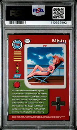 1999 TOPPS POKEMON SER 1 CHARACTER CARDS RAINBOW #TV3 MISTY PSA 9 - Image 2