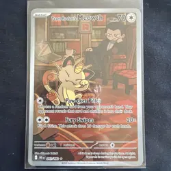 Team Rockets Meowth 203/182 SV10 Destined Rivals Illustrated Card Mint Condition - Image 1
