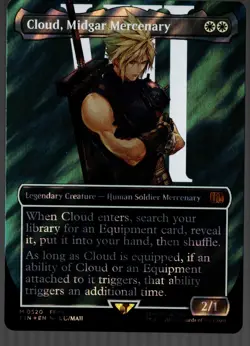 MTG Cloud, Midgar Mercenary Borderless Surge Foil 520 Final Fantasy NEAR MINT - Image 1