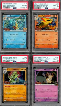 Lot of (4) Destined Rivals Pokemon PSA 10 Prerelease Staff Promo Set Sequential - Image 1