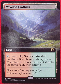 Wooded Foothills (Extended Art) - MTG - MH3 #467- NM/M - Image 1
