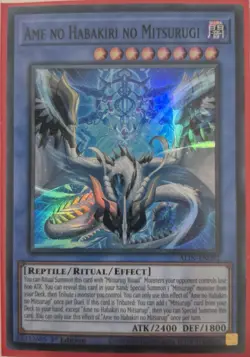 YuGiOh Ame no Habakiri no Mitsurugi Super Rare 1st Edition ALIN-EN092 - Image 1