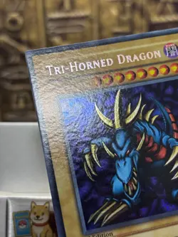 Yugioh Tri-Horned Dragon LOB-000 Secret Rare 1st Edition 2002 Vintage -EX - Image 3