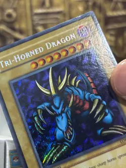 Yugioh Tri-Horned Dragon LOB-000 Secret Rare 1st Edition 2002 Vintage -EX - Image 4