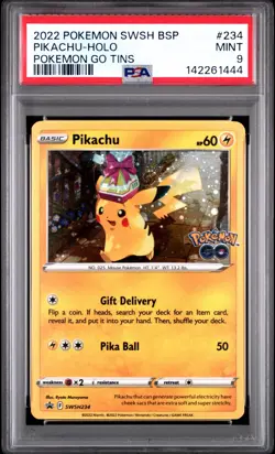 Pikachu SWSH234 PSA 9 Mint Holo Pokemon Go Tins Promo Card Swirl 🌀🔥🔥 - Image 1