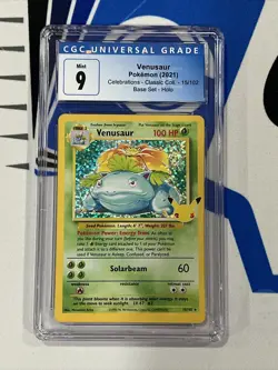 Rare Holographic CGC 9 Venusaur Pokemon Card, Celebrations Set 15/102 - Image 1
