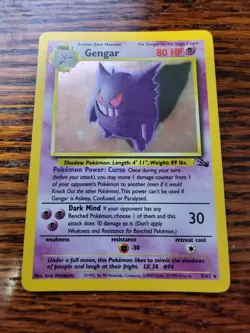 MP Gengar 5/62 Fossil Holo Rare Pokemon Card - Image 1