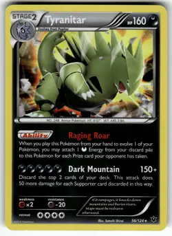 Tyranitar 56/124 XY - Fates Collide LP Pokemon Card TCG - Image 1