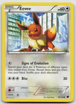 Eevee (90) 90/116 Plasma Freeze Toyste Beach Art Pokemon TCG Card - Image 1