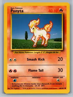 Ponyta Base Set #060/102 Common Pokemon Card - Image 1