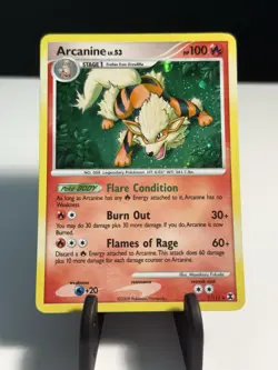 Arcanine Pokemon Rising Rivals 2009 Holo 1/111 LP - Image 1