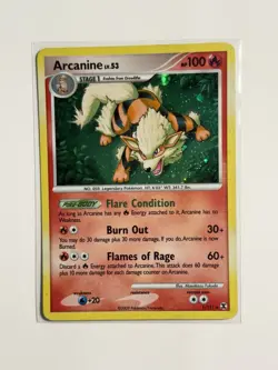 Arcanine Pokemon Rising Rivals 2009 Holo 1/111 LP - Image 2