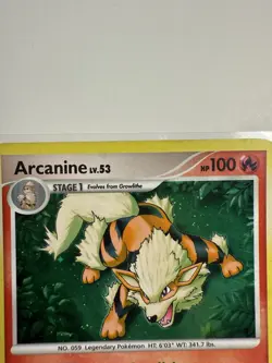 Arcanine Pokemon Rising Rivals 2009 Holo 1/111 LP - Image 4
