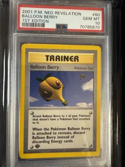 Pokemon Balloon Berry Neo Revelation 1st Edition 60/64 PSA 10 Gem Mint - Image 1