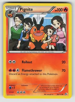 Pignite 26/113 Uncommon Legendary Treasures Pokemon LP - Image 1