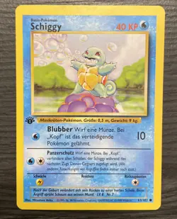 Pokemon SCHIGGY (SQUIRTLE) German 1st Edition Base Set 63/102 NM - Image 1