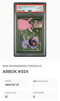 🔥Pokemon Arbok Vs Wigglytuff No. 24 Topsun VS PSA 10 GEM MINT! 🔥 - Image 3
