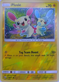 Plusle 33/73 C Shining Legends Pokemon Reverse Holo LP - Image 2