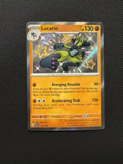 Pokemon TCG Lucario 174/091 Sv: Paldean Fates Shiny Rare Holofoil Near Mint - Image 1