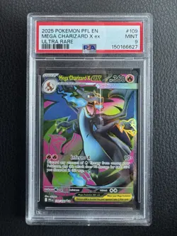 Mega Charizard X EX 109 Ultra Rare 2025 Pokemon Phantasmal Flames - Image 1