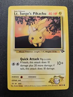 Pokemon Gym Challenge Lt. Surge's Pikachu 84/132 NEAR MINT - Image 1