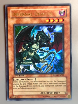 yugioh INFERNAL DRAGON DP04-EN010 Ultra rare 1st Edition near mint - Image 1