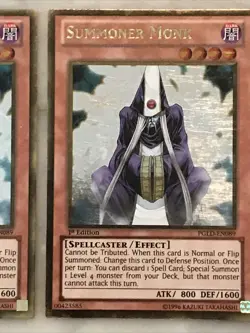Yu-Gi-Oh! 3x “SUMMONER MONK” Gold Rare 1st Ed PGLD-EN089 - Image 3