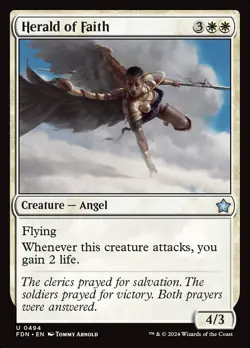 MTG Foundations U Herald of Faith #0494 PLAYSET 4X X4 - Image 1