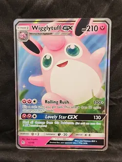 Pokemon TCG Wigglytuff GX Holo Ultra Rare Card Hidden Fates 42/68 NM/M Condition - Image 1