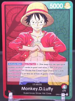 2022 Pre-Errata One Piece Card Game Romance Dawn Monkey.D.Luffy OP01-003 Leader - Image 1