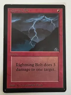 Magic the Gathering MTG Beta Lightning Bolt LP+ (Beta Bob) - Image 1