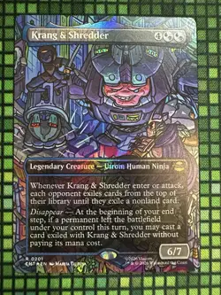 MTG Krang & Shredder #0201 Foil Borderless Rare TMNT (TMT) - Image 2