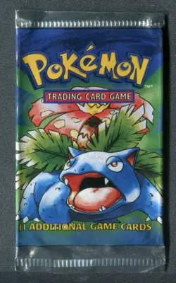 1999 Pokemon English First Unlimited Booster Pack Wrapper EMPTY Venusaur Art - Image 1