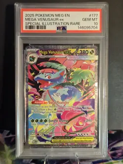 2025 Pokemon Mega Evolution #177 Mega Venusaur ex SIR PSA 10 Graded - Image 1
