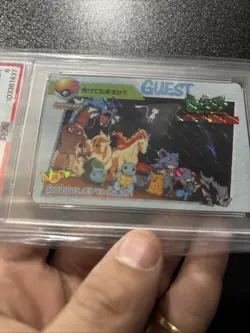 1998 POKEMON JPN BANDAI CARDDASS VENDING #MOVIE 15 POKEMON LINEUP-PRISM PSA 10 - Image 2