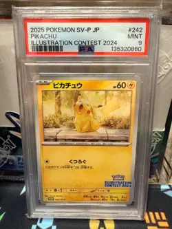 POKEMON 2025 PIKACHU ILLUSTRATION CONTEST 2024 JP SV-P PROMO #242 PSA 9 - Image 1