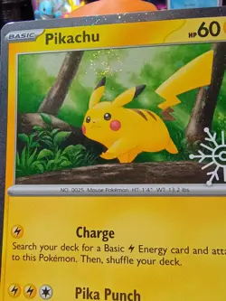 Pikachu 025/165 – Holiday Calendar Holo SWIRL – NM Pokemon TCG 2025 - Image 2