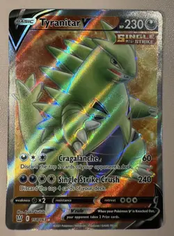Pokemon TCG Tyranitar V (Full Art) 154/163 Swsh05: Battle Styles Holo - Image 1
