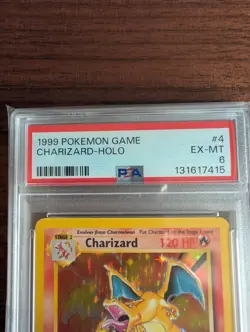1999 POKEMON BASE SET UNLIMITED #4 CHARIZARD-HOLO PSA 6 - Image 2