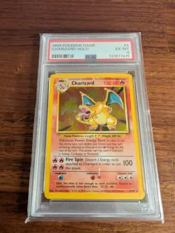 1999 POKEMON BASE SET UNLIMITED #4 CHARIZARD-HOLO PSA 6 - Image 5