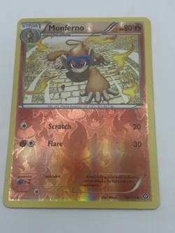 2016 Pokemon XY Steam Siege Monferno Reverse Holo #19/114 Rare NM - Image 1