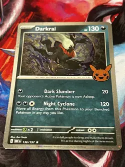 Darkrai 136/197 - Cosmos Holo - Cosmo Swirl - Pokemon TCG Trick Or Trade 2024 - Image 1
