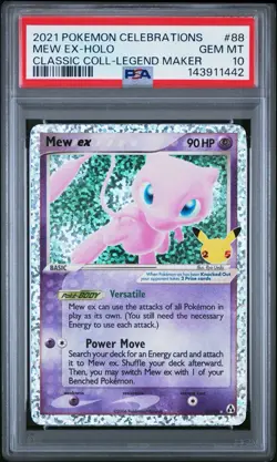 2021 POKEMON CELEBRATIONS CLASSIC COLLECTION MEW EX-HOLO #88 PSA 10 - Image 1