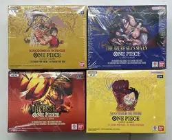 Lot of (4) Assorted One Piece Booster Boxes SEALED OP-04/07/14 + PRB-02 NEW - Image 1