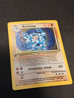 Pokemon TCG Base Set Machamp #8 Holo (Dutch) Mark on Card - Image 2