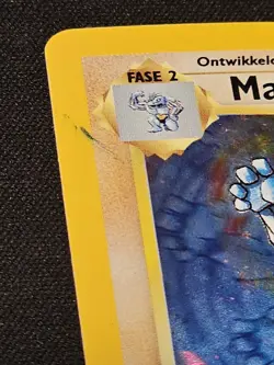 Pokemon TCG Base Set Machamp #8 Holo (Dutch) Mark on Card - Image 3