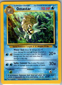 Omastar 40/62 Non Holo Fossil - Pokemon Card - NM - Image 1