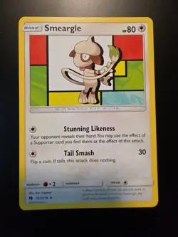 Pokemon Smeargle 157/214 Lost Thunder Rare Card Lp - Image 1